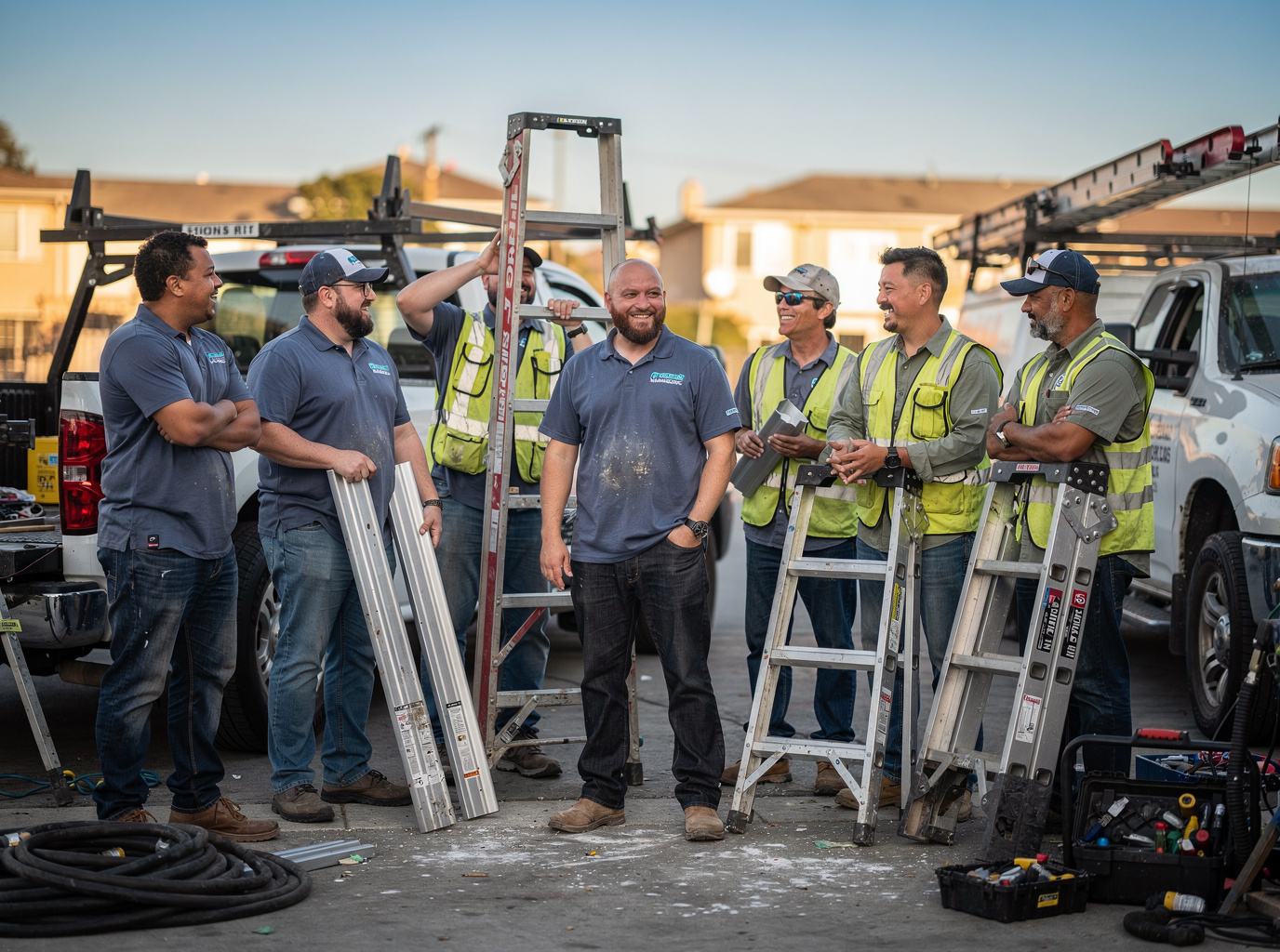The Los Angeles Gutter Solutions team at work in Los Angeles